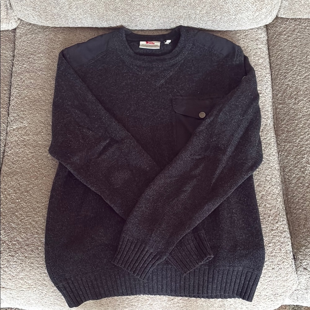 Fjallraven Black Crewneck Sweater Classic Knit